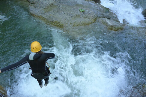 Ausflug zum Canyoning vom Kinderhotel Allgäuer Berghof