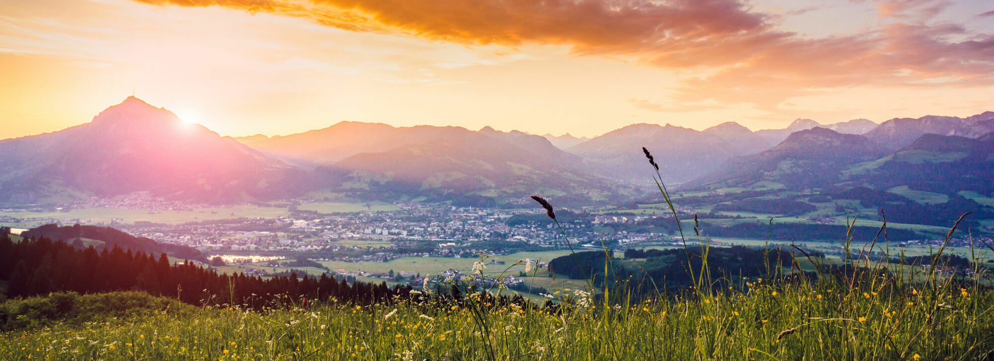 Ausblick auf die Allgäuer Alpen im Kinderhotel Allgäuer Berghof