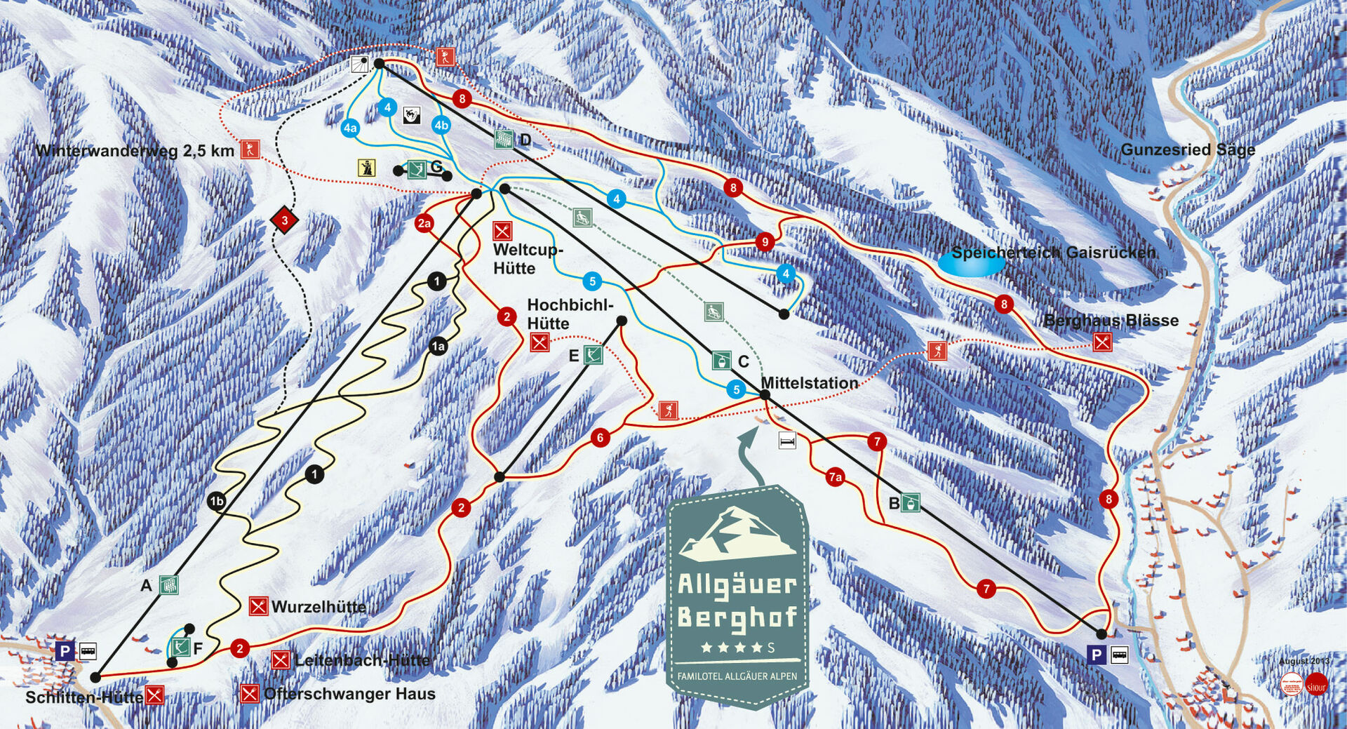 Uebersichtskarte Skigebiet Ofterschwang